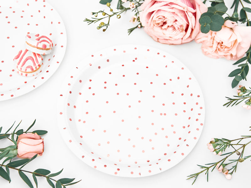 Plates Polka Dots - white