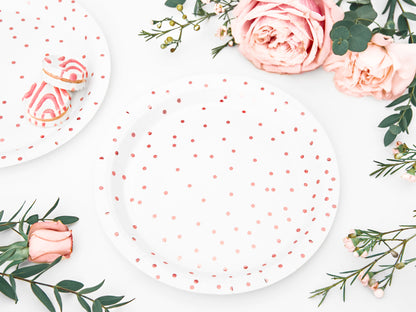 Plates Polka Dots - white