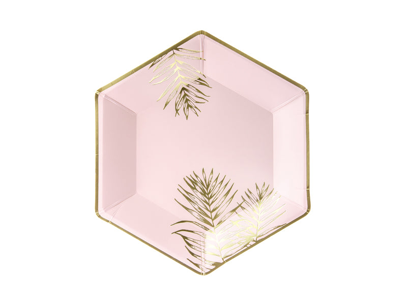 Plates Leaves - light pink