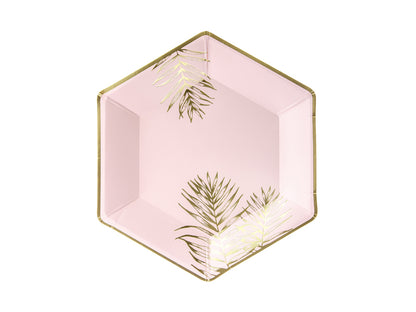 Plates Leaves - light pink
