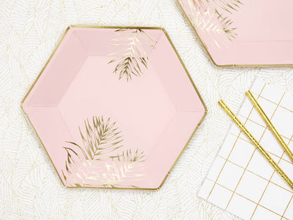 Plates Leaves - light pink