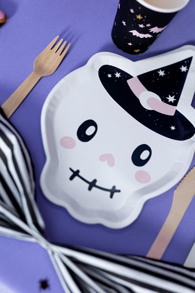 Paper plates Skull - Assorted Colours