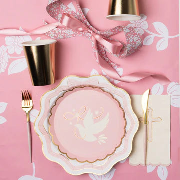 PETAL PINK CROSS GUEST TOWELS