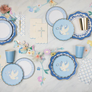 SKY BLUE TRELLIS GUEST TOWELS