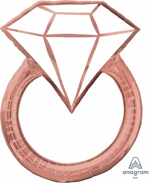 Pink Diamond Ring Foil Balloon