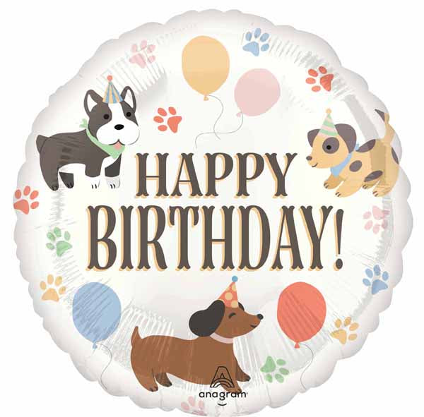 Pawsome Happy Birthday Puppy Standard Balloon