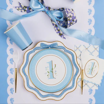 SKY BLUE TRELLIS GUEST TOWELS