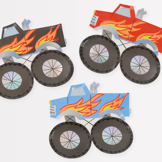 Monster Truck Shaped Plates by Meri Meri