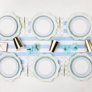 SKY BLUE TRELLIS GUEST TOWELS