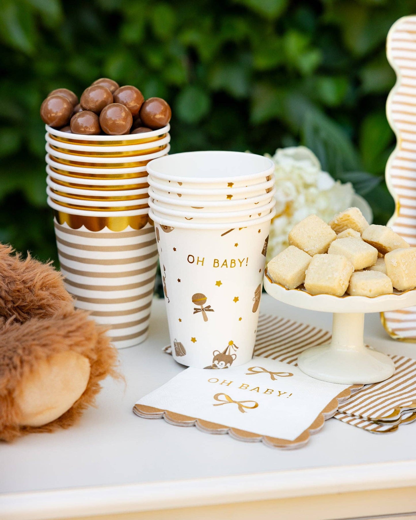 Oh Baby Gold and Tan Cocktail Napkins