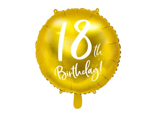 18th Birthday Gold Balloon